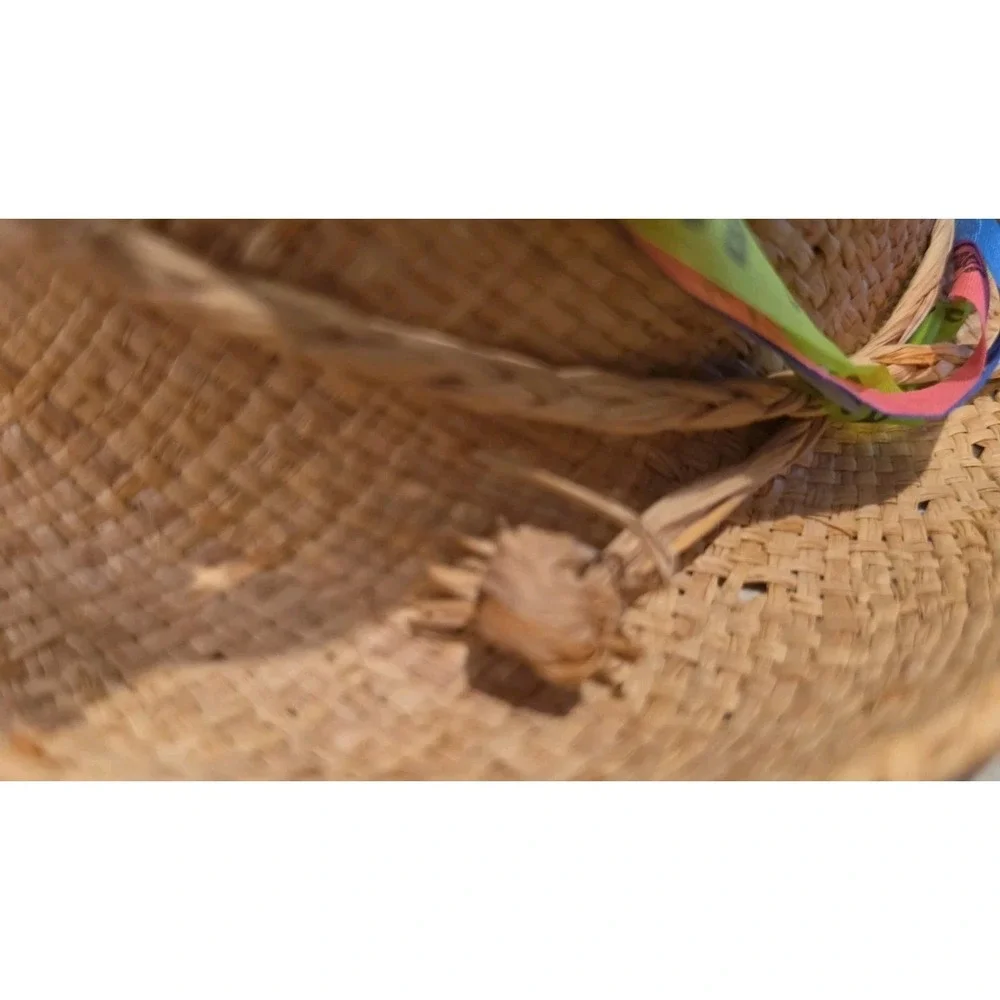 NWT Straw Fedora Sun Hat Boho Chic Cottagecore Coastal Beach Vacation Wear SZ OS